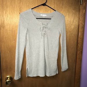 American eagle tie front sweater